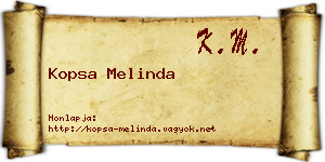 Kopsa Melinda névjegykártya