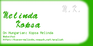 melinda kopsa business card
